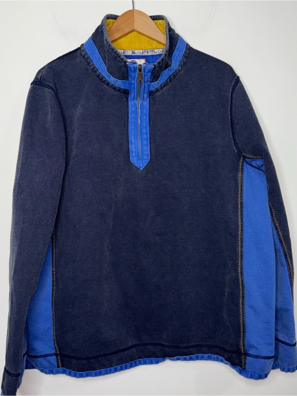 Fat Face The Airlie Sweatshirt Mens 2XL Blue Cotton 1/4 Zip Pullover